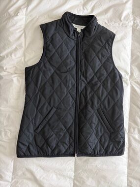 Coldwater Creek Quilted Sleeveless Zip Vest - Black